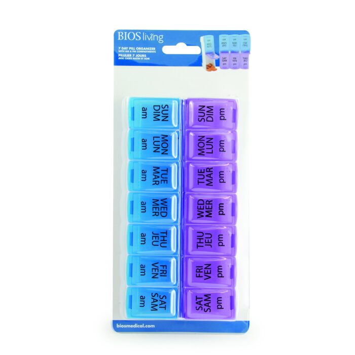 BIOS Living 7 Day Pill Organizer With Morning and Night Compartments