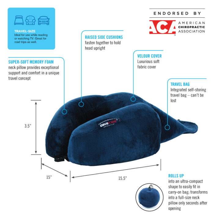 Ultra Compact Roll-Up Travel Neck Pillow