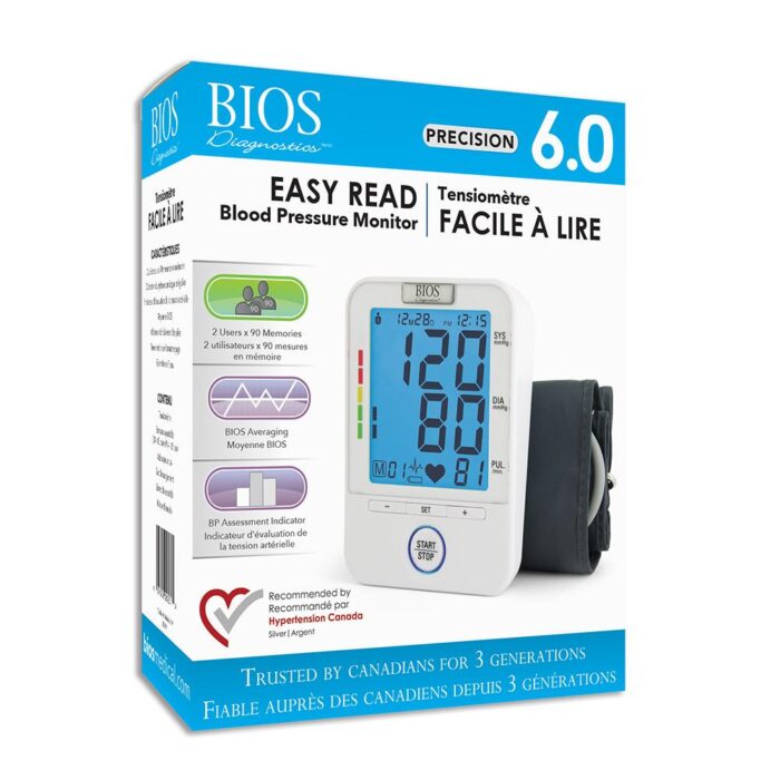 BIOS Living Diagnostic Precision Series 6.0 Easy Read Blood Pressure Monitor – BD201